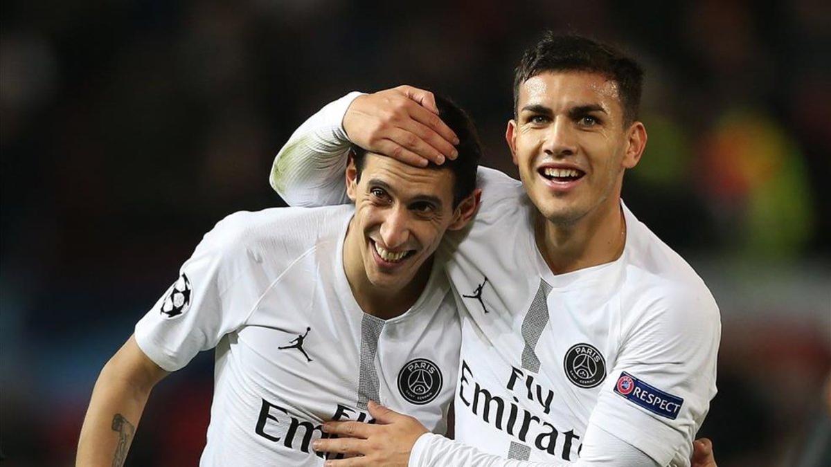 Paredes y Di María con el PSG