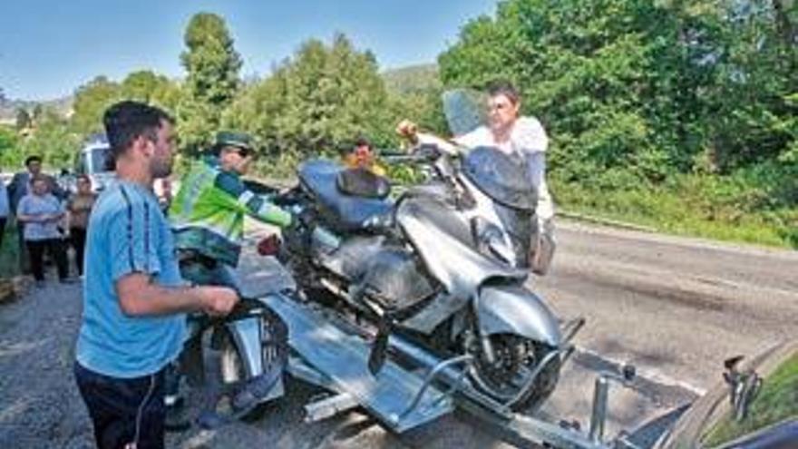 La moto que pilotaba ayer Simón González