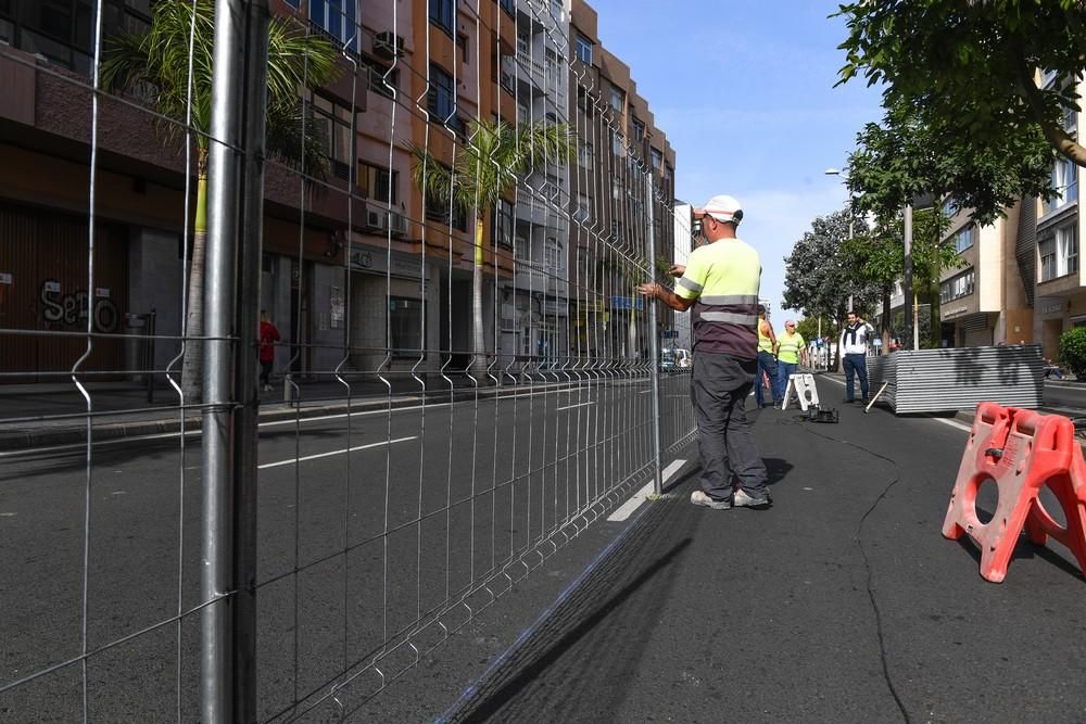 Obras de la MetroGuagua en la calle Venegas