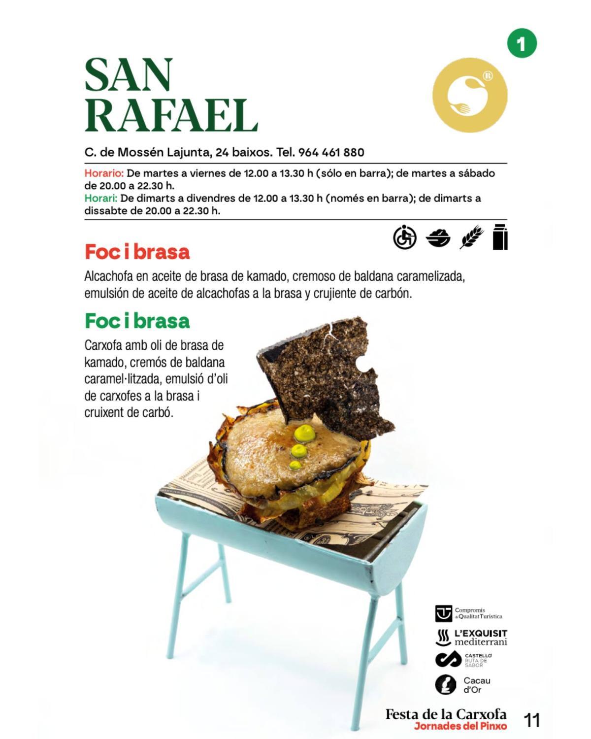 Ingredientes del mejor 'pincho tradicional', obra del restaurante San Rafael.