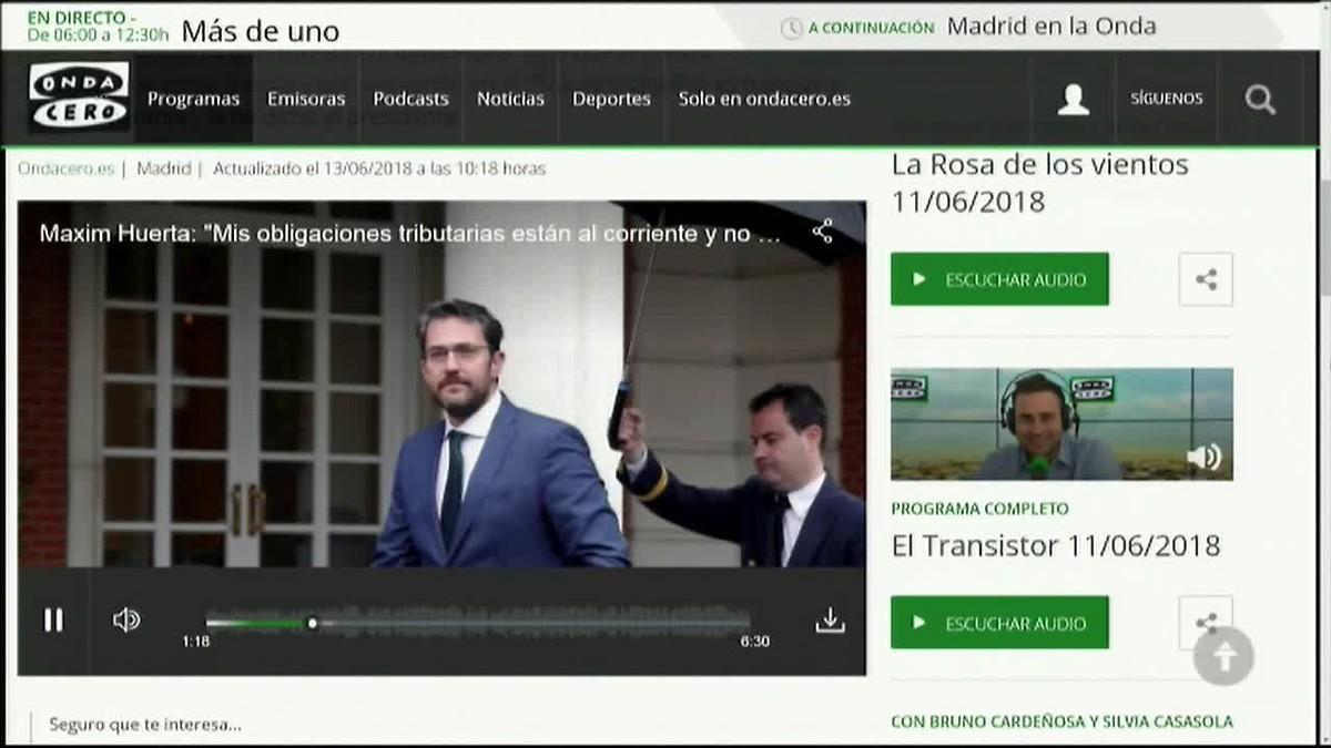 Màxim Huerta ha asegurado hoy que sus obligaciones tributarias están al corriente y que no tiene ninguna duda moral ni conflicto.