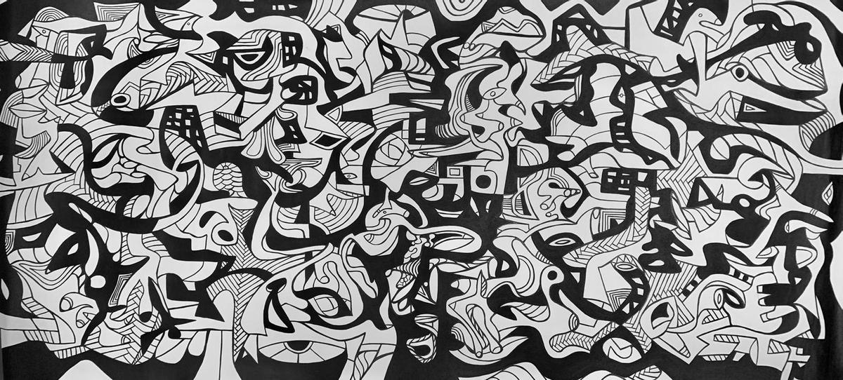 Uno de los cuadros de la nueva serie expositiva del artista grancanario Armando Gil.