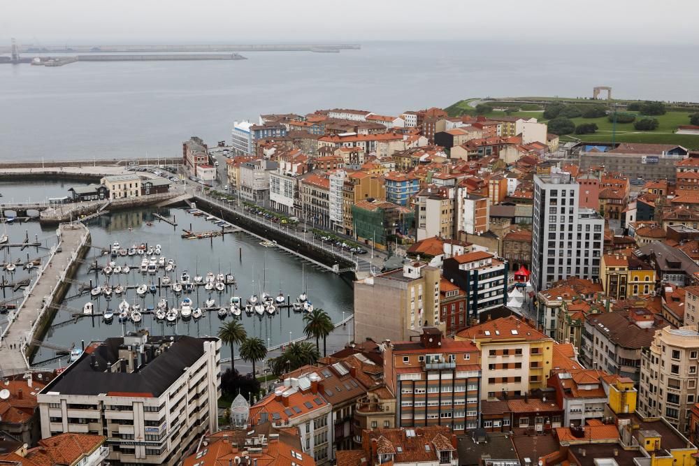 Gijón desde un dirigible