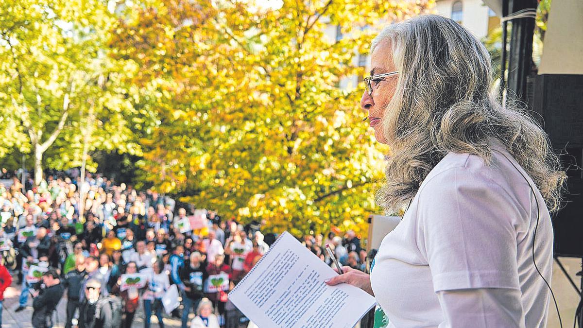 Protesta del pasado sábado contra el yacimiento celebrada en el Bombo de Cánovas.