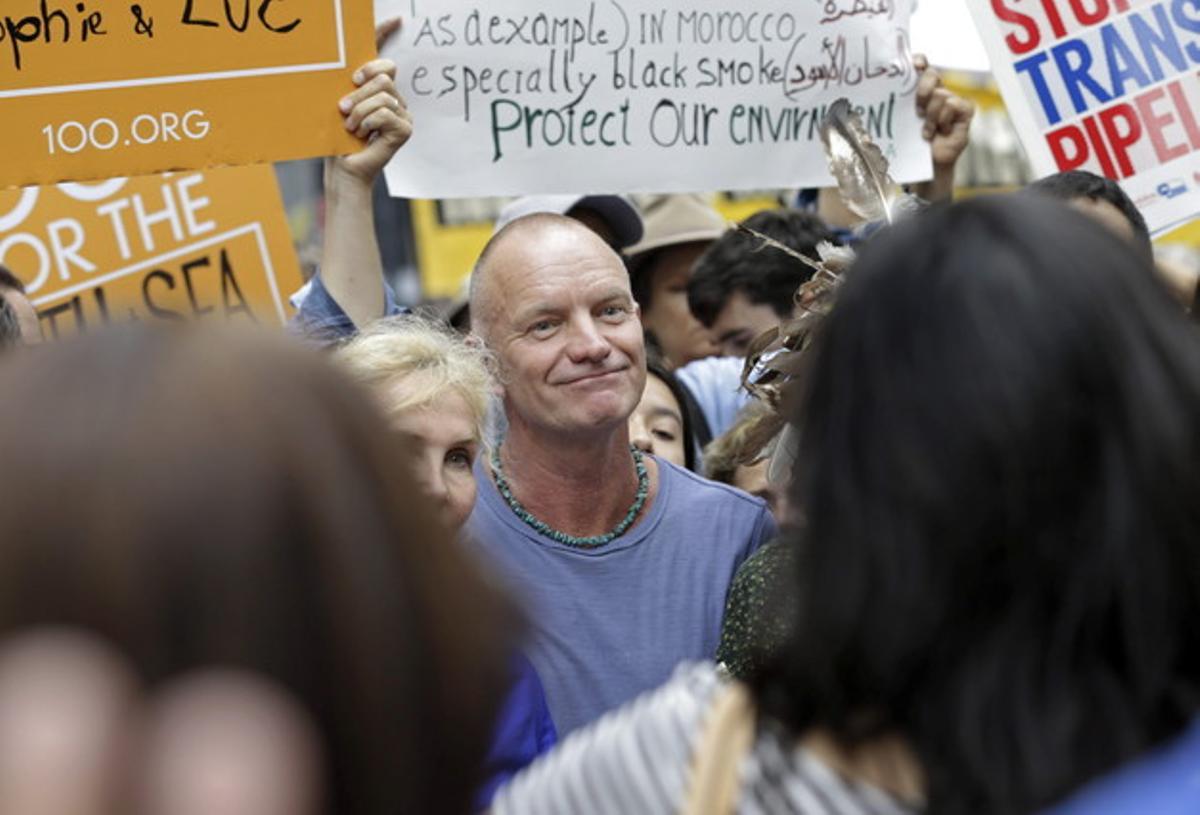 Sting, en la marcha de Nueva York.