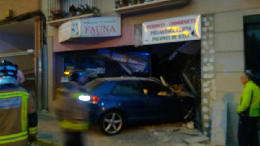 Un coche se empotra contra una tienda de animales de Badajoz esta madrugada