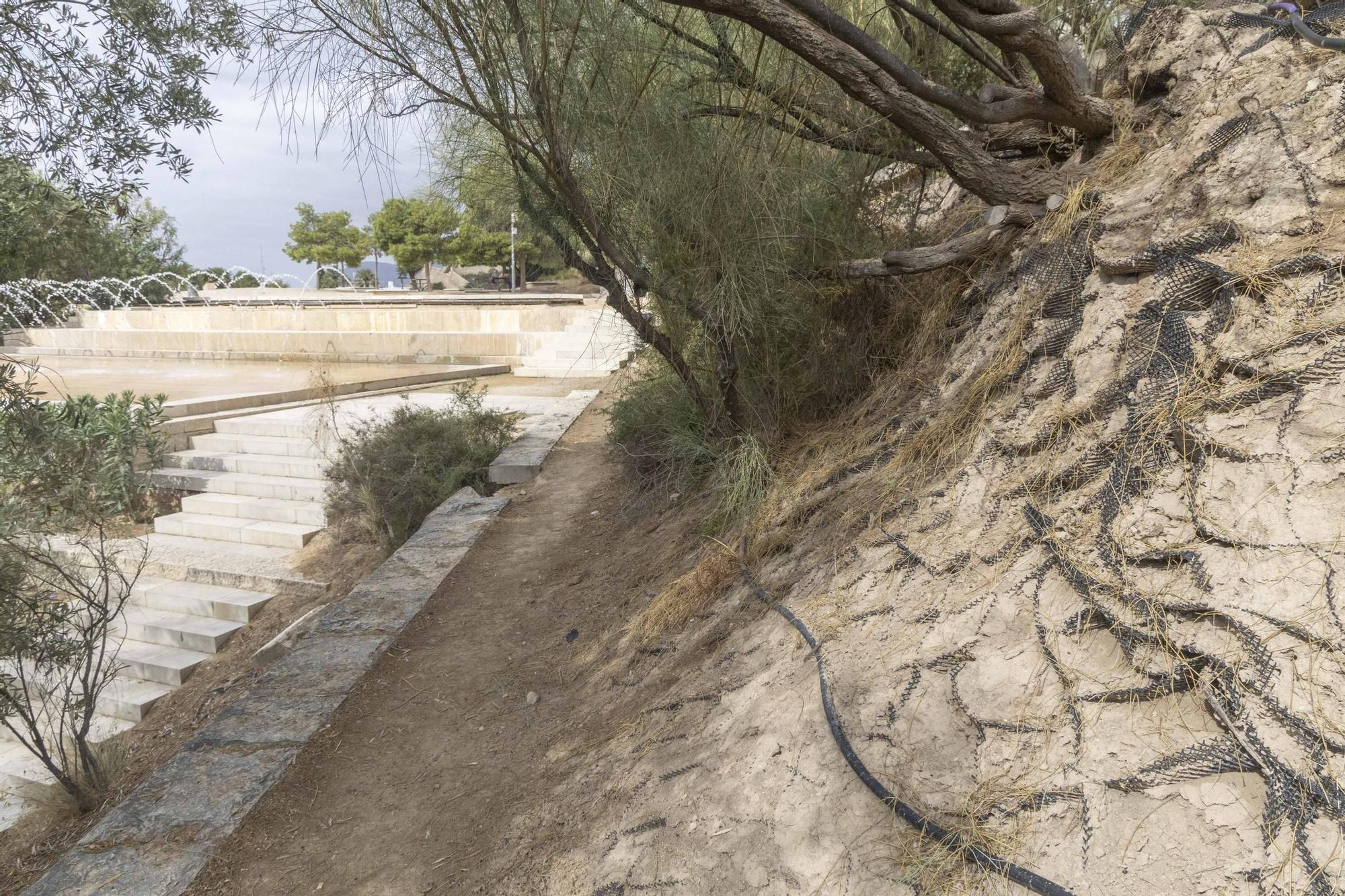 Mal estado y suciedad en el parque de la Ereta en Alicante
