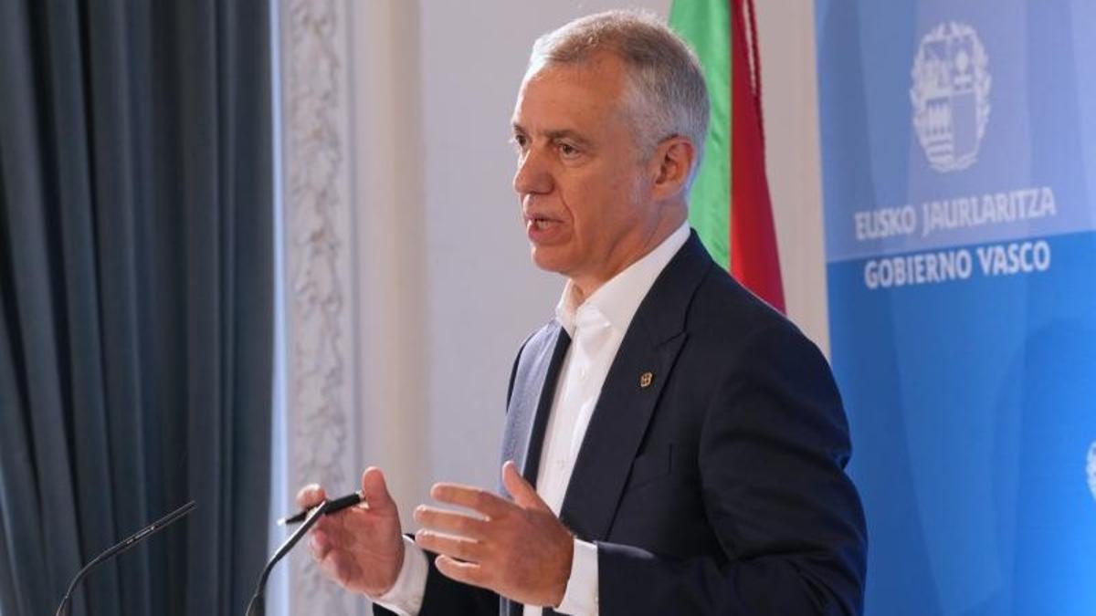 Iñigo Urkullu ofrece una rueda de prensa tras presidir el inicio del nuevo curso político, en el Palacio de Miramar, el 29 de agosto de 2023, San Sebastián. Iñigo Urkullu ofrece una rueda de prensa tras presidir el inicio del nuevo curso político, en el Palacio de Miramar, el 29 de agosto de 2023, San Sebastián.