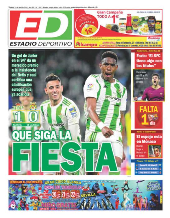 Portadas deportivas viernes 20 de abril