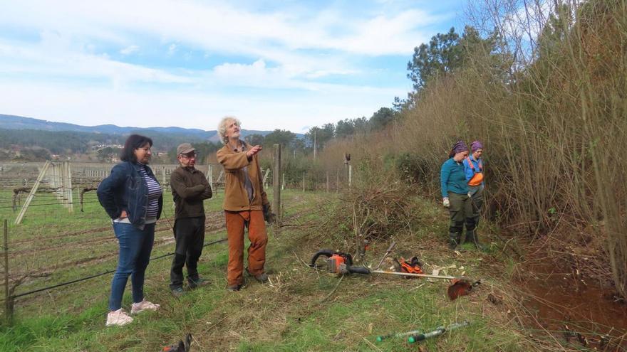 La concejala de Medio Ambiente de Tomiño, junto a técnicos y miembros de Anabam.