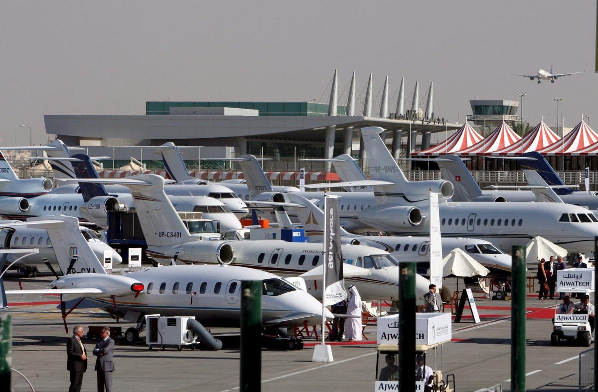 Jets privados en un aeropuerto