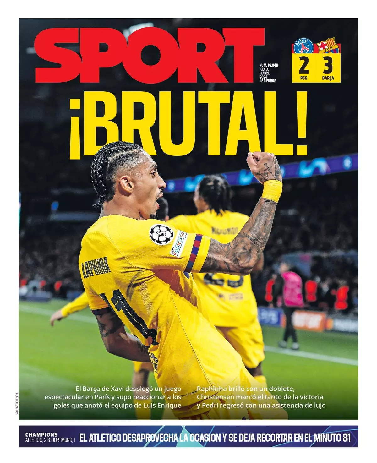 La portada SPORT de hoy, 11 de abril de 2024