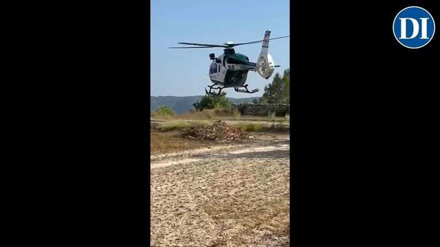 Helicóptero de la Guardia Civil que participa en las labores de búsqueda de Antoni Escandell Torres en Ibiza.
