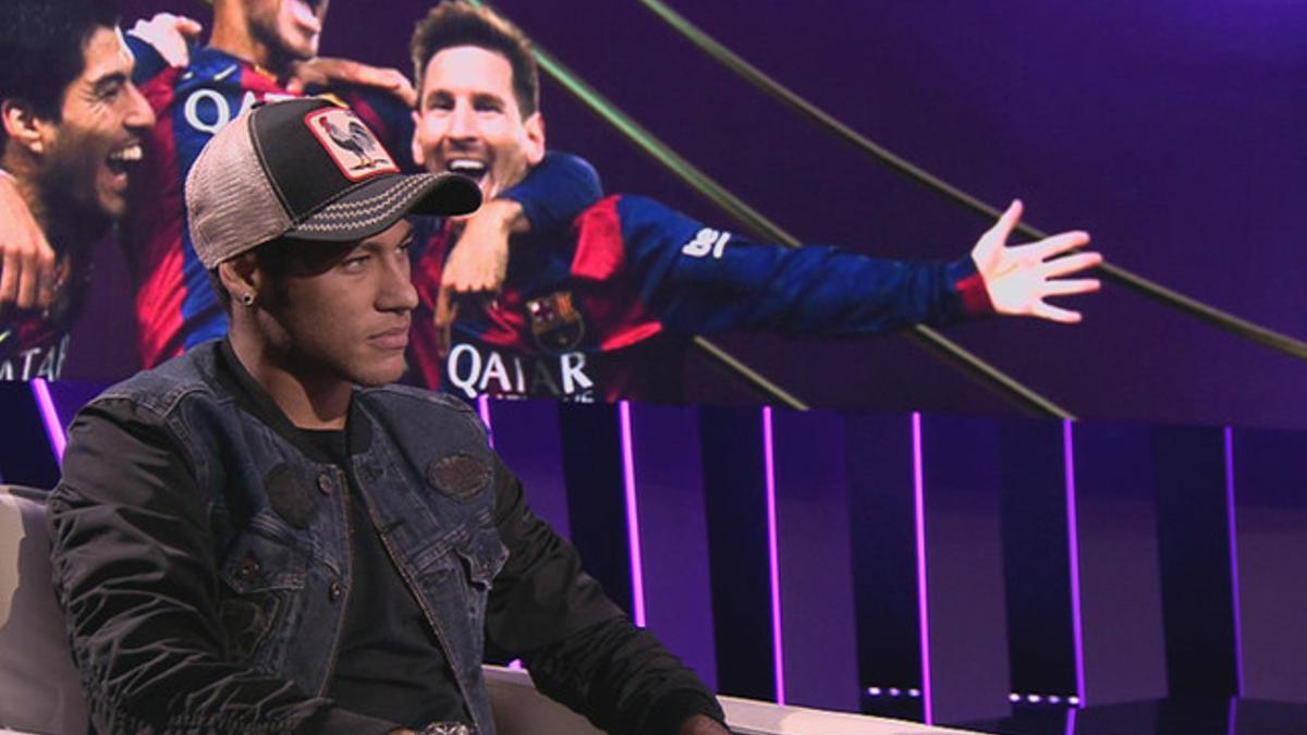 Neymar, en un momento de la entrevista