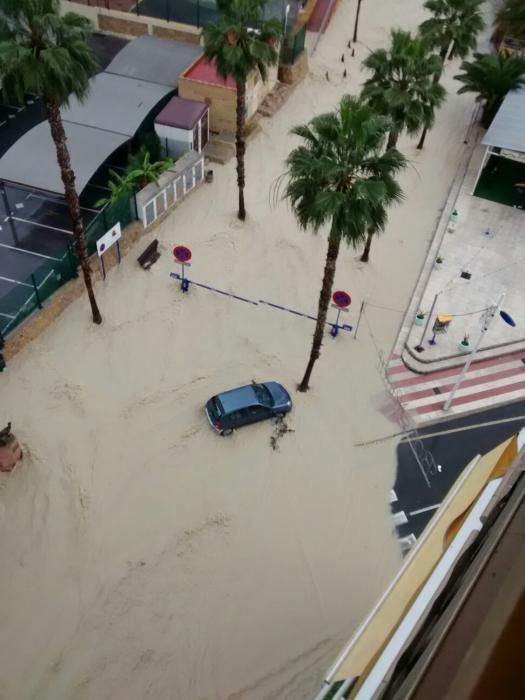 Cortes puntuales de calles en Benidorm por las lluvias