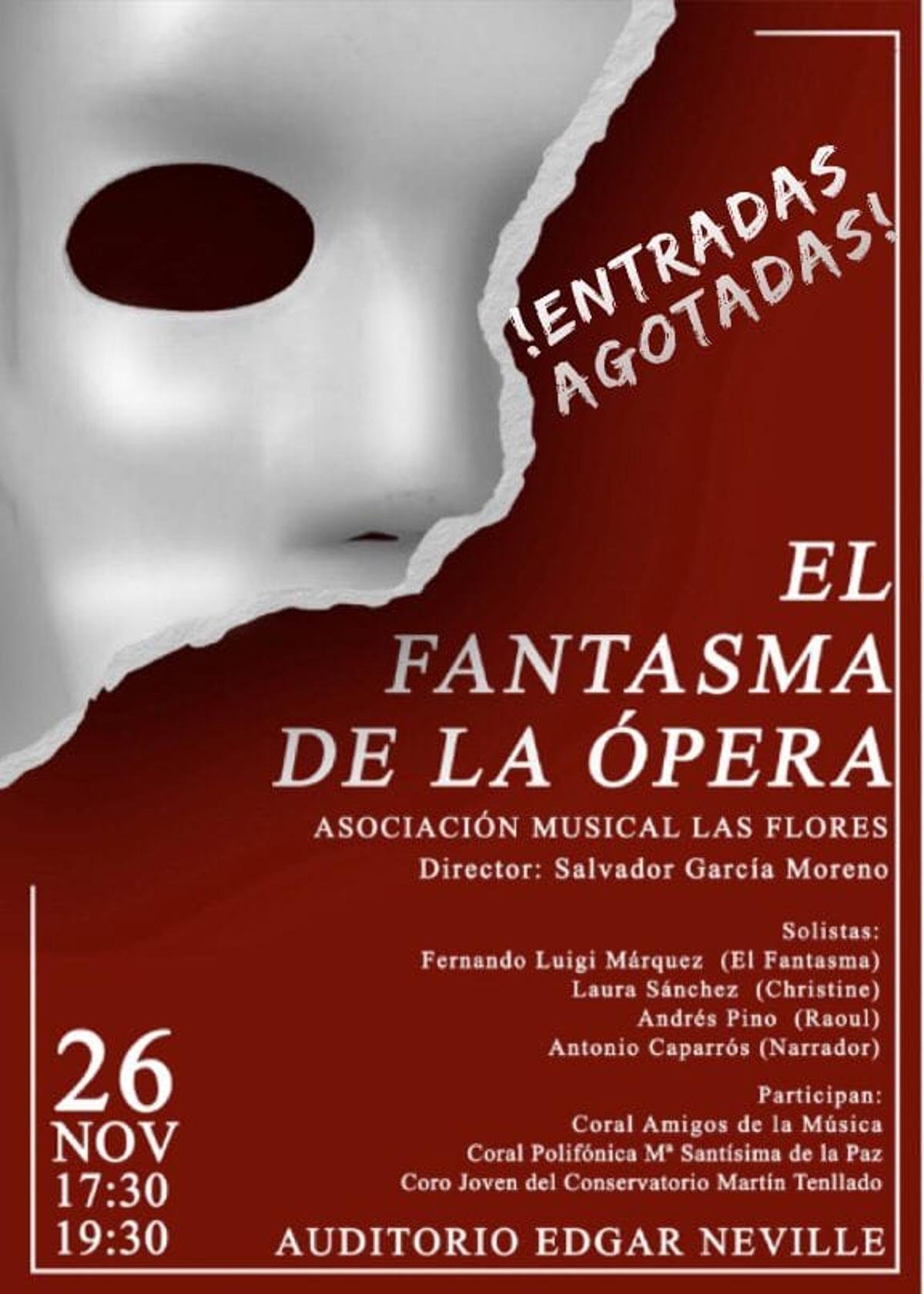 El cartel del musical, con el anuncio de las entradas agotadas.