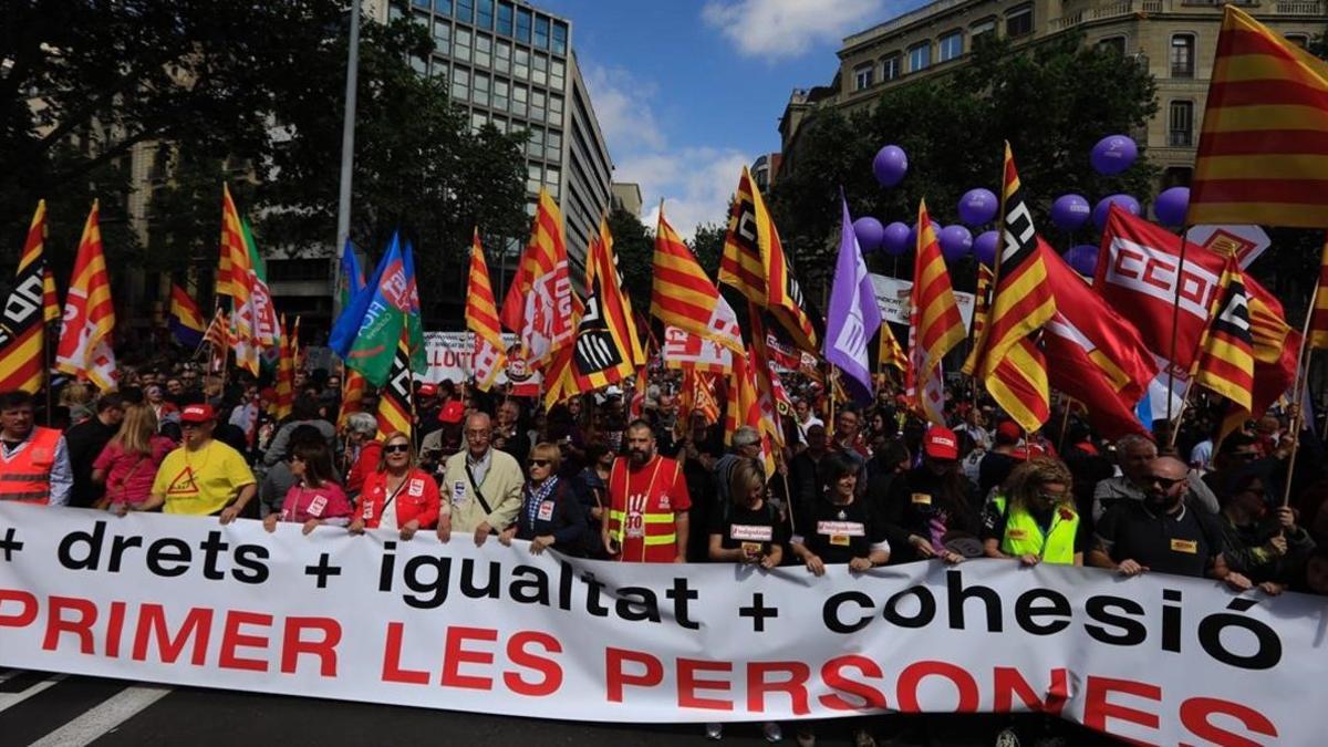 Manifestación del 1 de mayo en Barcelona