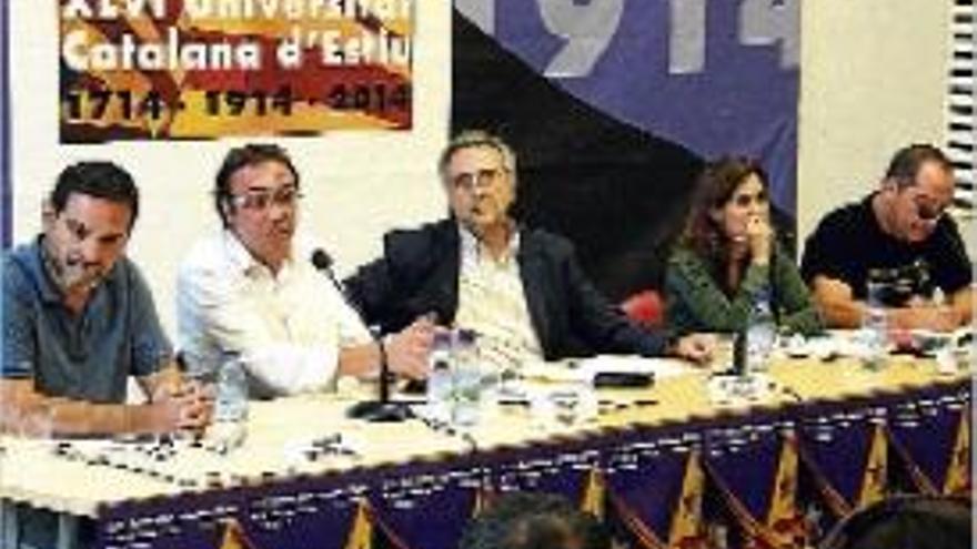 Els diputats de CiU, ERC, ICV i CUP que van participar ahir en el debat