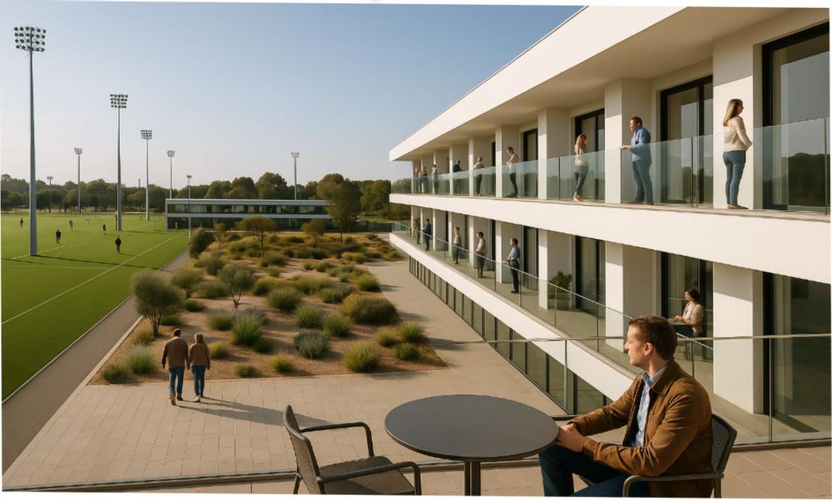 Residencia proyectada dentro del complejo deportivo del Hércules Club de Fútbol.