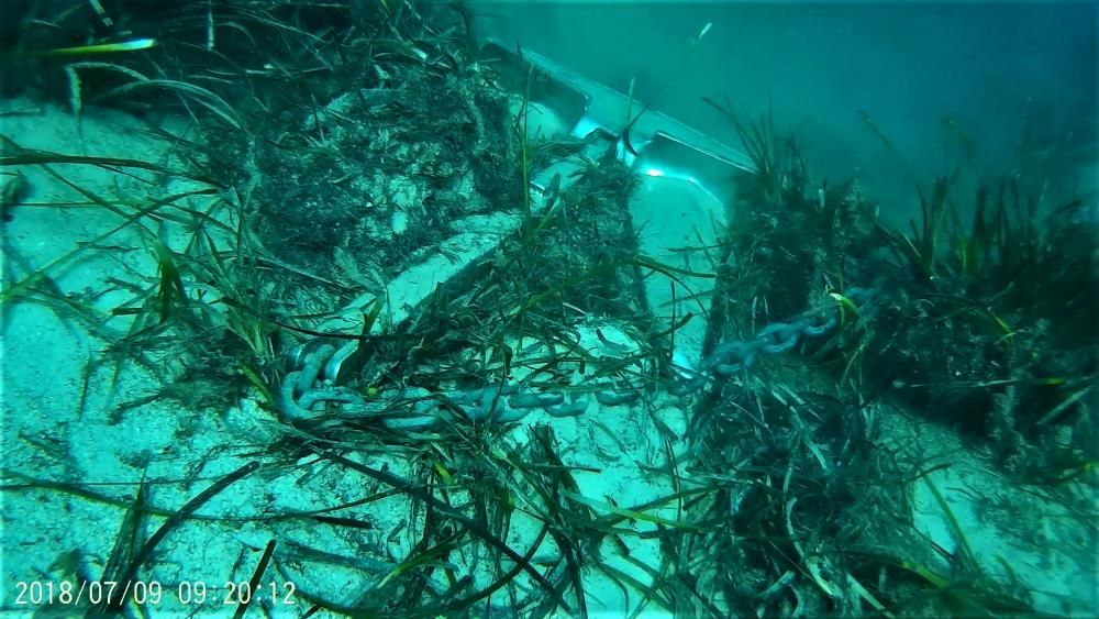 Yacht ankert in geschützten Seegraswiesen vor Portocolom