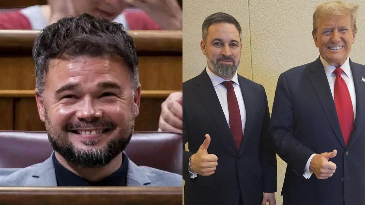 Gabriel Rufián se mofa de Santiago Abascal en su visita a EUA.