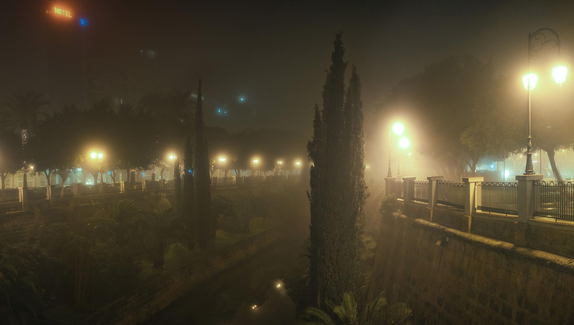 Niebla en Palma durante Nochebuena