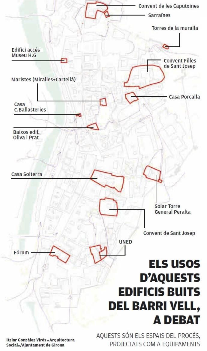 Els usos d'aquests edificis buits del Barri Vell, a debat