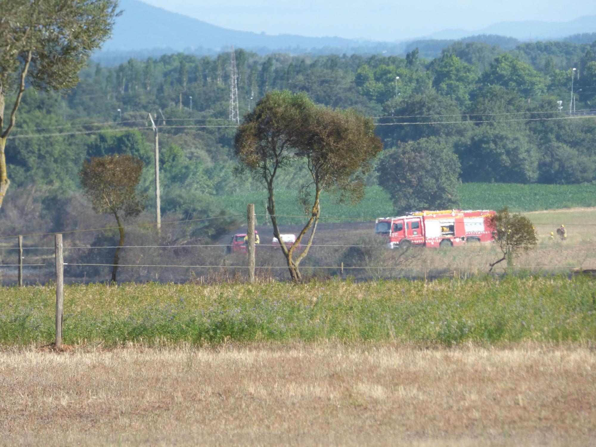 Un incendi ha calcinat 32 hectàrees de vegetació agrícola a Peralada