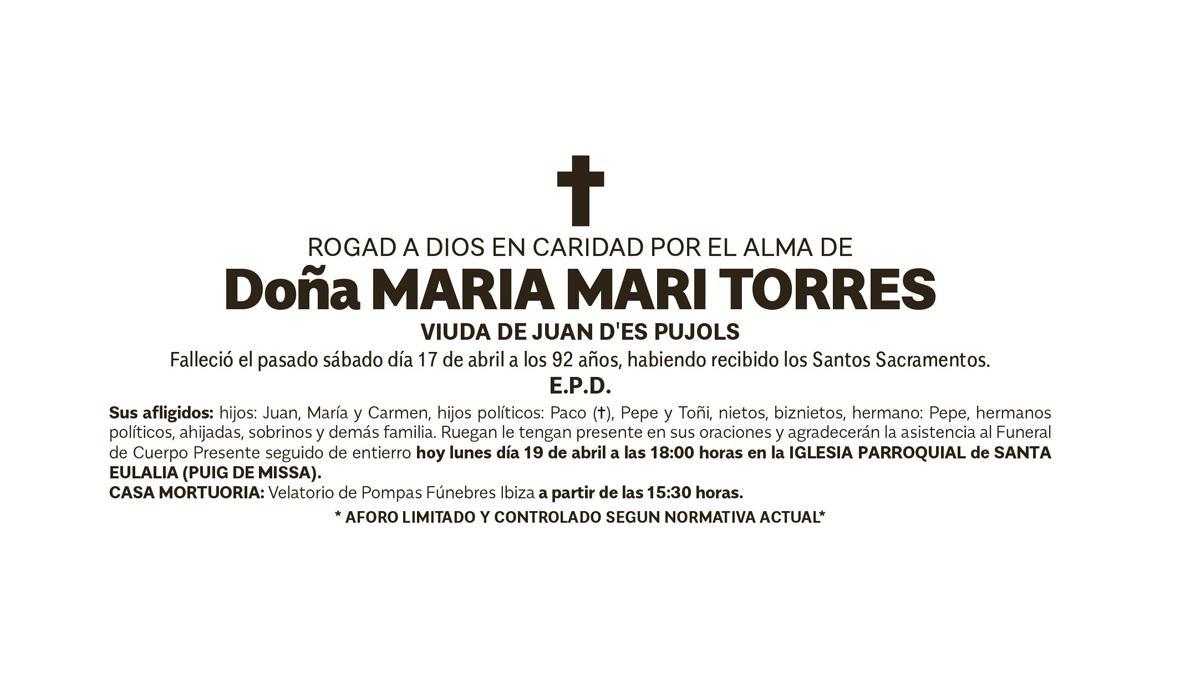 Esquela María Marí Torres