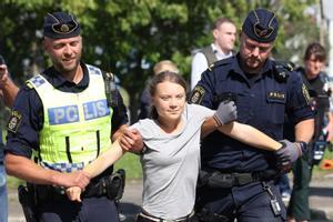 Greta Thunberg, detenida en una protesta contra el calentamiento global en La Haya