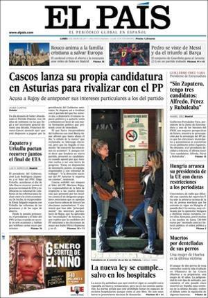 ’El País’ ressalta a més en pàgines interiors que Espanya perd pes entre l’elit borsària mundial; que hi ha inquietud pel futur de la institució Memorial Democràtic davant el temor que CiU es disposi a desmantellar tot el llegat d’ICV; que els internautes llegeixen millor, segons l’informe PISA, i que les universitats catalanes elaboren plans pressupostaris de xoc.