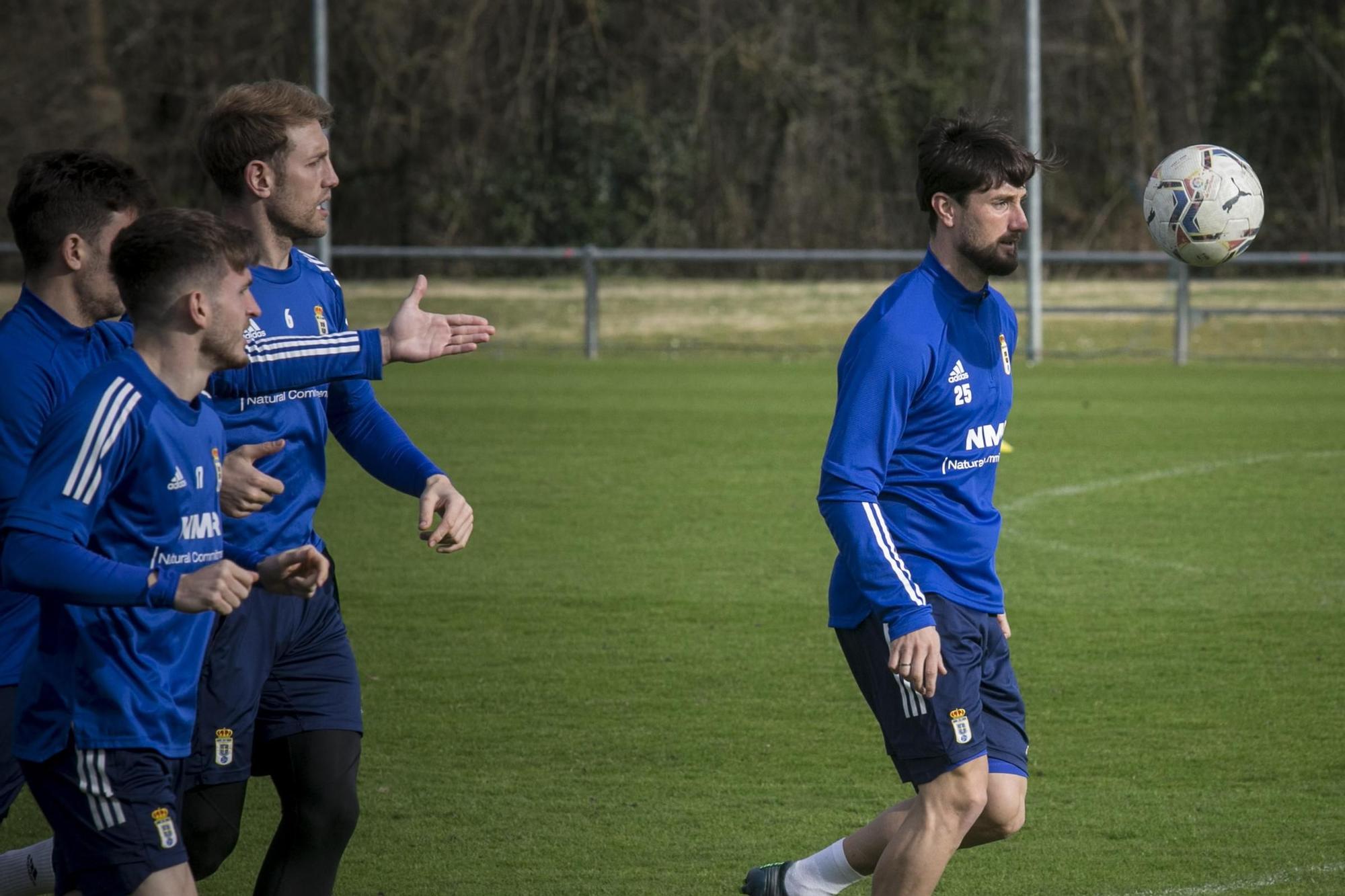 El entrenamiento del Oviedo tras la derrota ante el Albacete