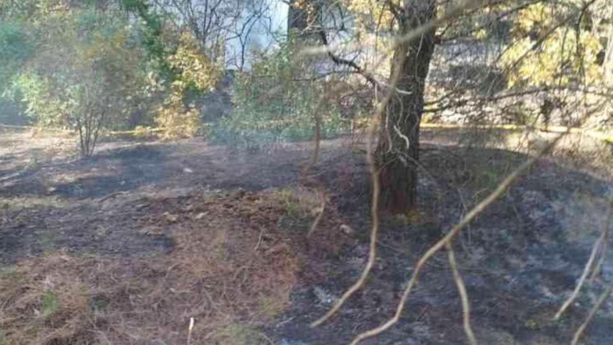 El punt on va començar l'incendi.