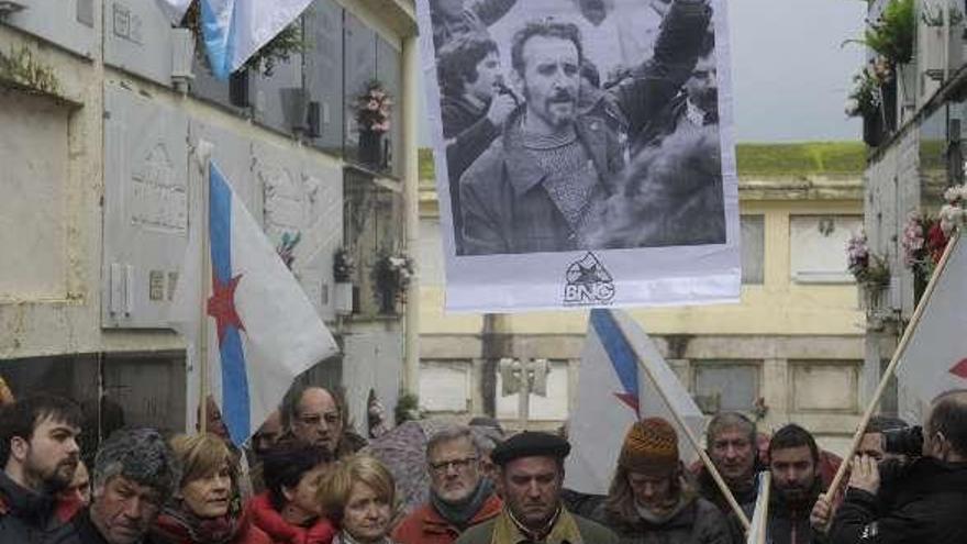 Un momento del homenaje de ayer a Moncho Valcarce. / víctor echave