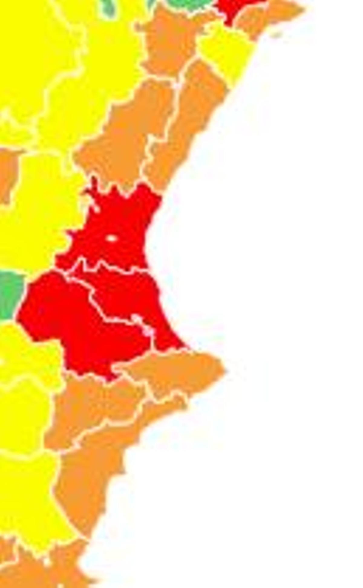 La Comunitat Valenciana amanece hoy con temperaturas superiores a 37ªC