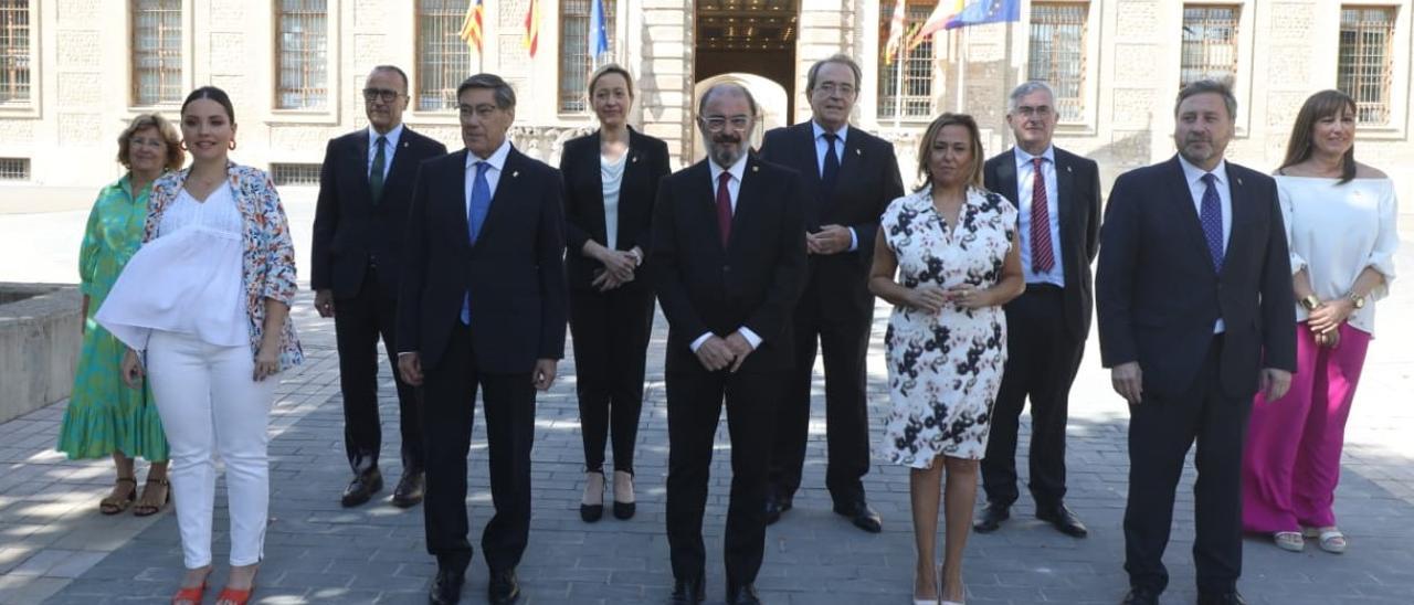 Los miembros del Gobierno de Aragón, este jueves en el Pignatelli