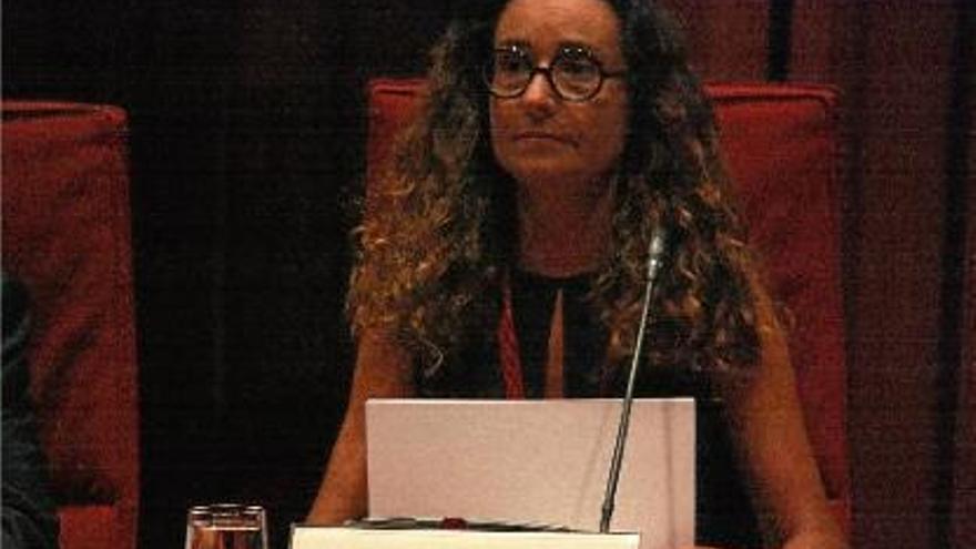 La presidenta de l&#039;Oficina d&#039;Antifrau de Catalunya, Maite Masià, durant la compareixença d&#039;ahir.