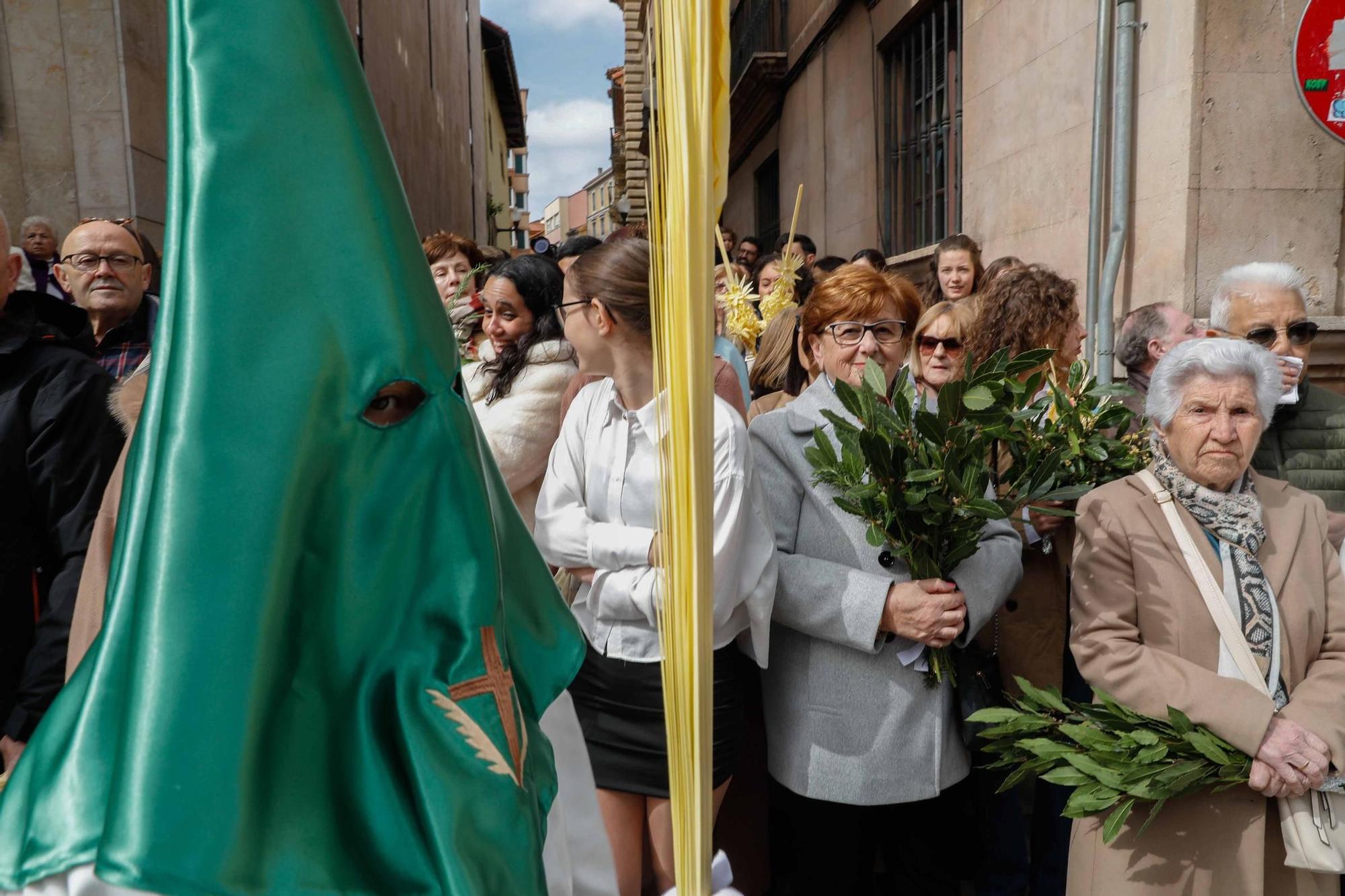 Multitudinaria bendición de ramos y procesión de La Borriquilla en Avilés