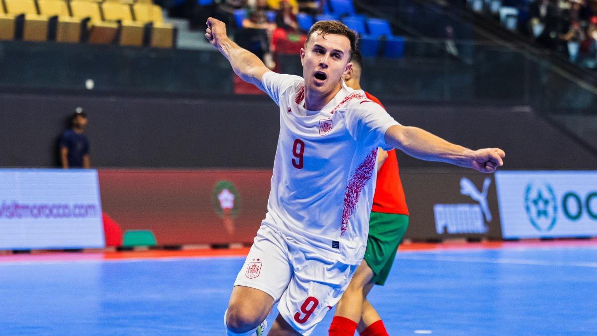 Daniel celebra su tanto ante Marruecos