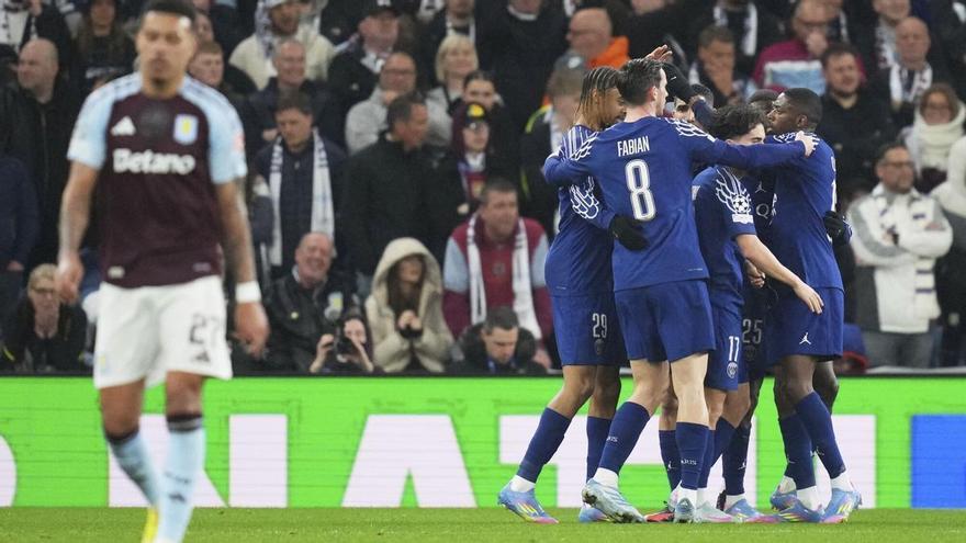 El PSG elimina al Aston Villa pese a caer en un partido frenético (3-2)