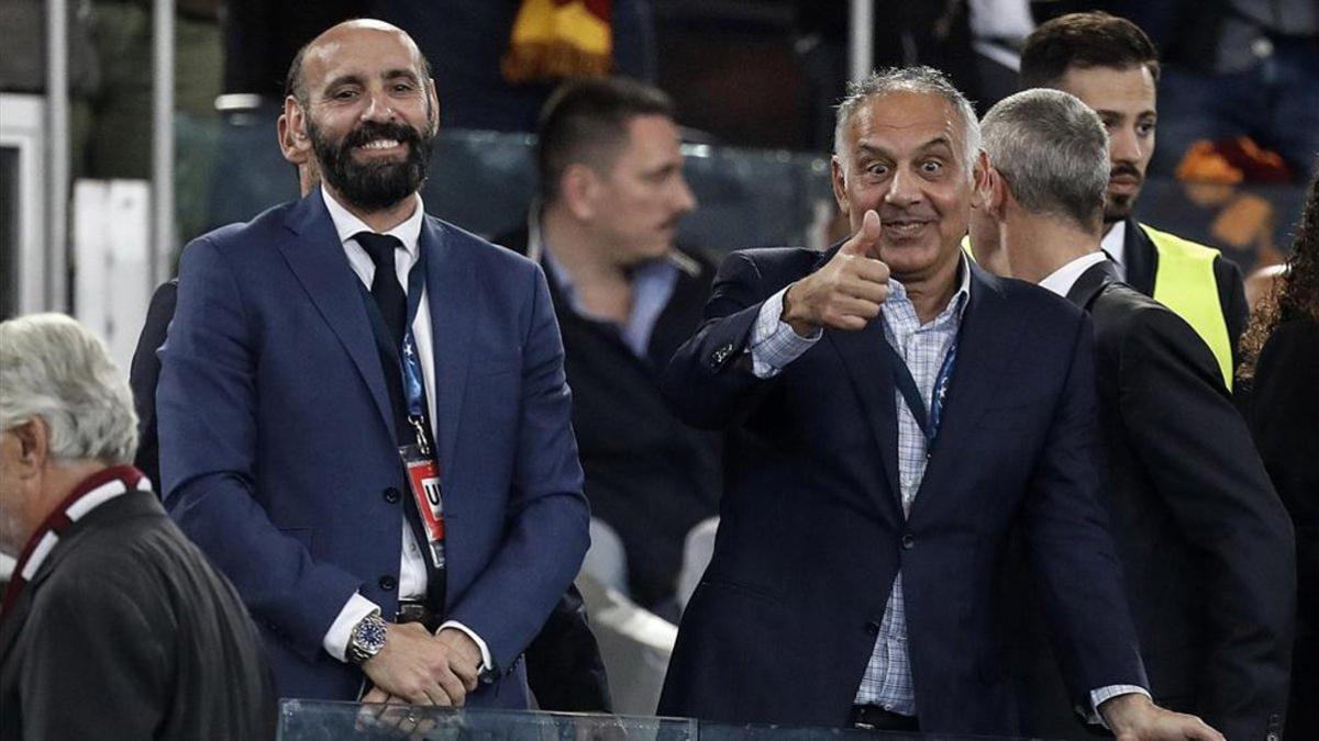 Monchi junto a Pallota, que prepara una inversión millonaria para la AS Roma