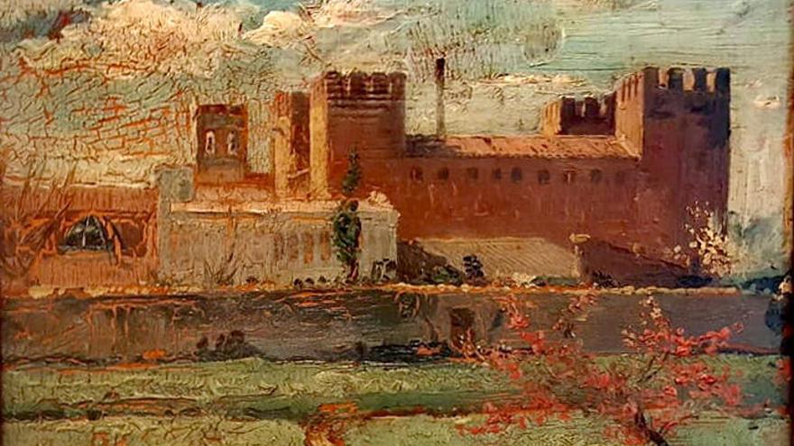 &quot;El Castell d&#039;Alaquàs. Pintura de V. Romero (1913)&quot;.