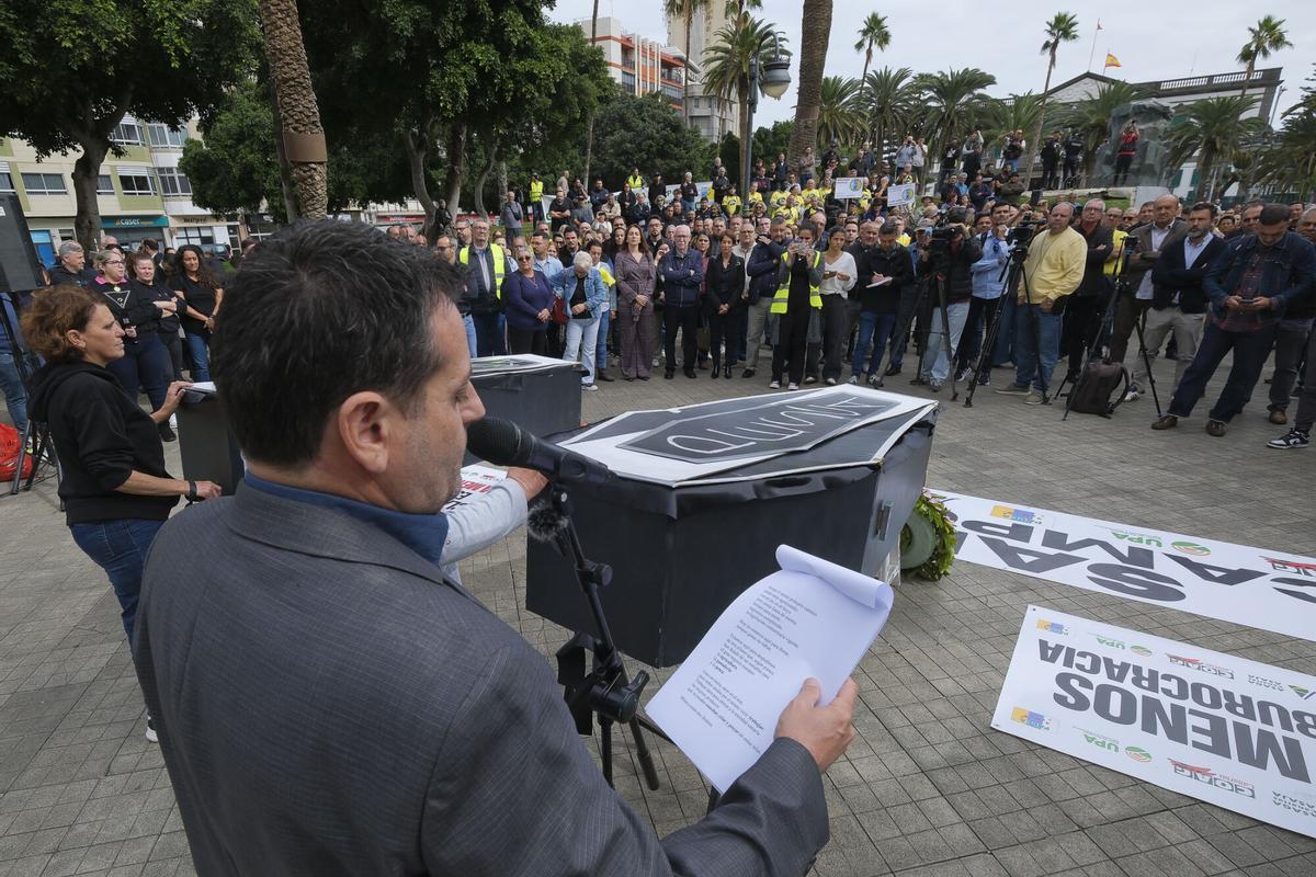 Protesta del sector primario de Gran Canaria contra el acuerdo UE-Mercosur