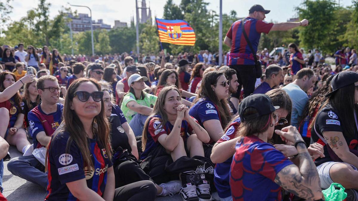 Ambiente en Barcelona por la  final de la Champions femenina Barça-Arsenal