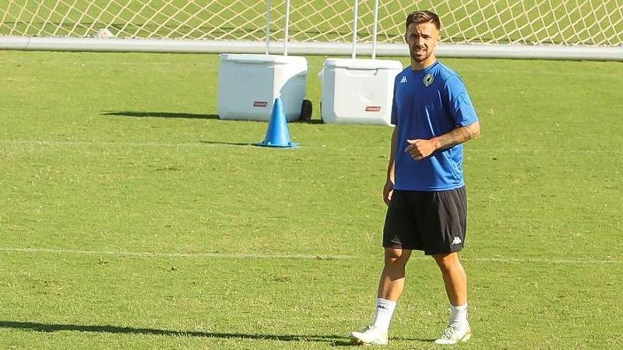 Sergio Marcos, en un entrenamiento del Hércules.