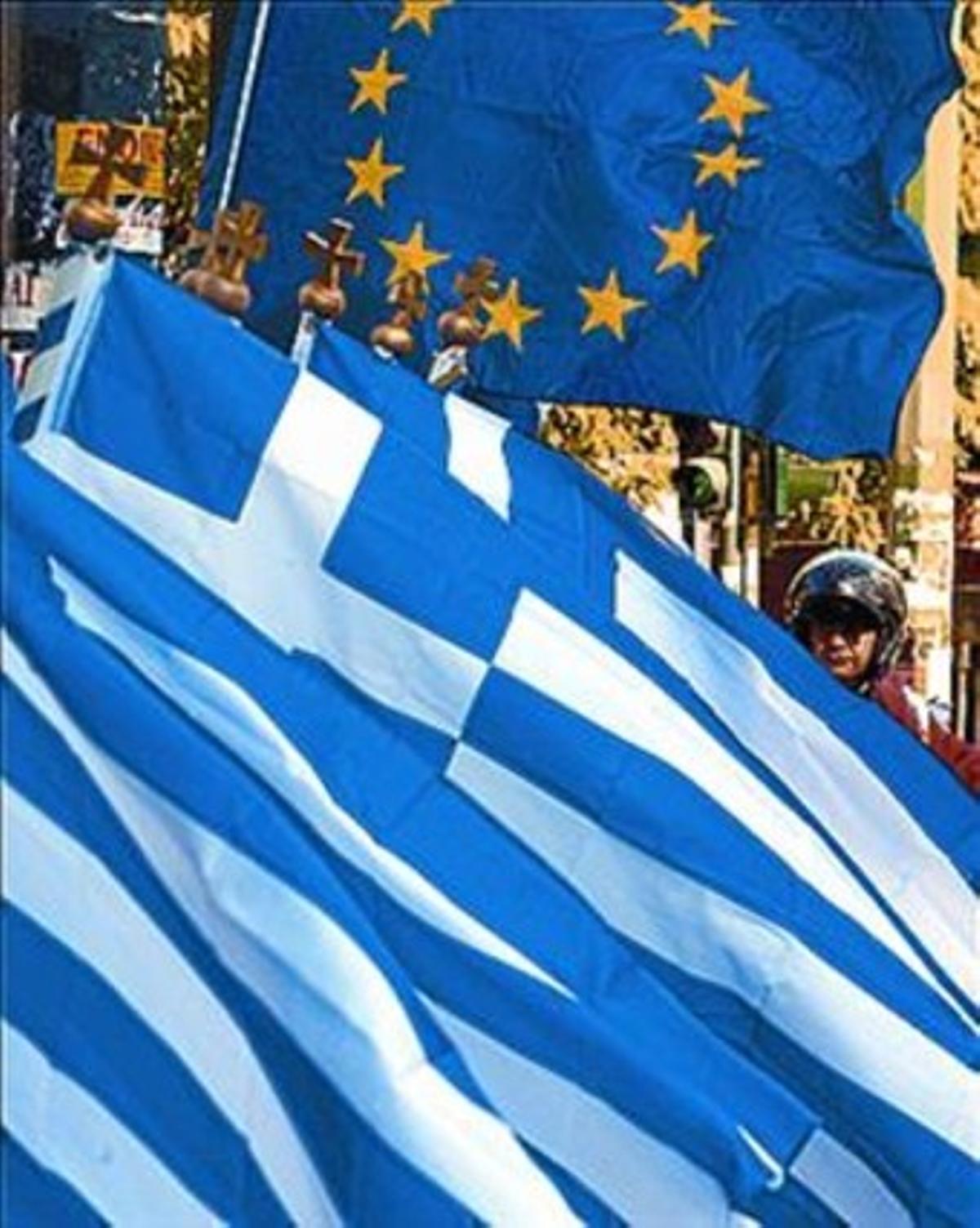 Manifestació a Grècia. Manifestació a Grècia.