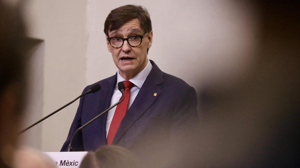 El president Salvador Illa en un acto en México en el marco de su visita institucional.
