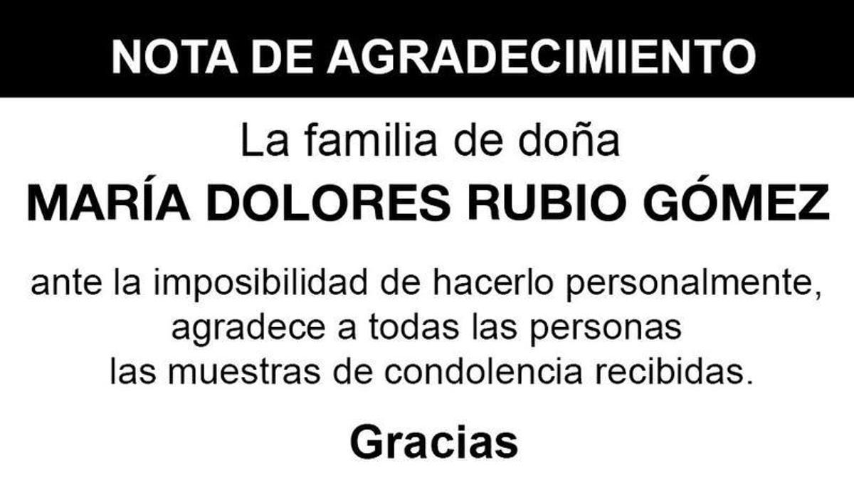 Nota María de los Dolores Rubio Gómez