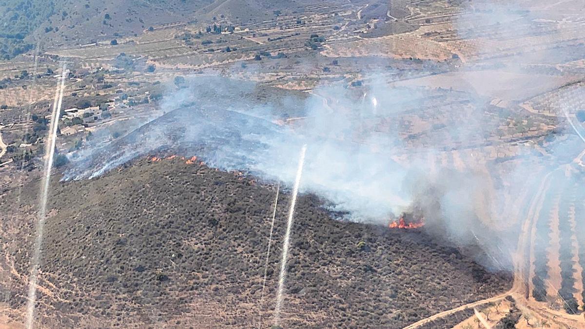 Imágenes aéreas del incendio forestal en la sierra del Algarrobo