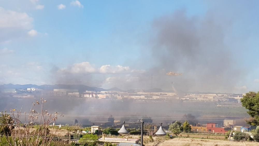 Incendio parque fluvial del Turia en Manises